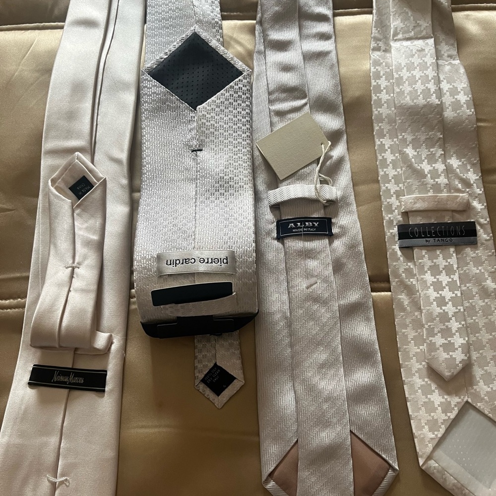 Elegant Neutral 100% Silk Ties